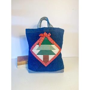 Levi's Back Pocket Denim Tote Bag w/ Christmas Tree